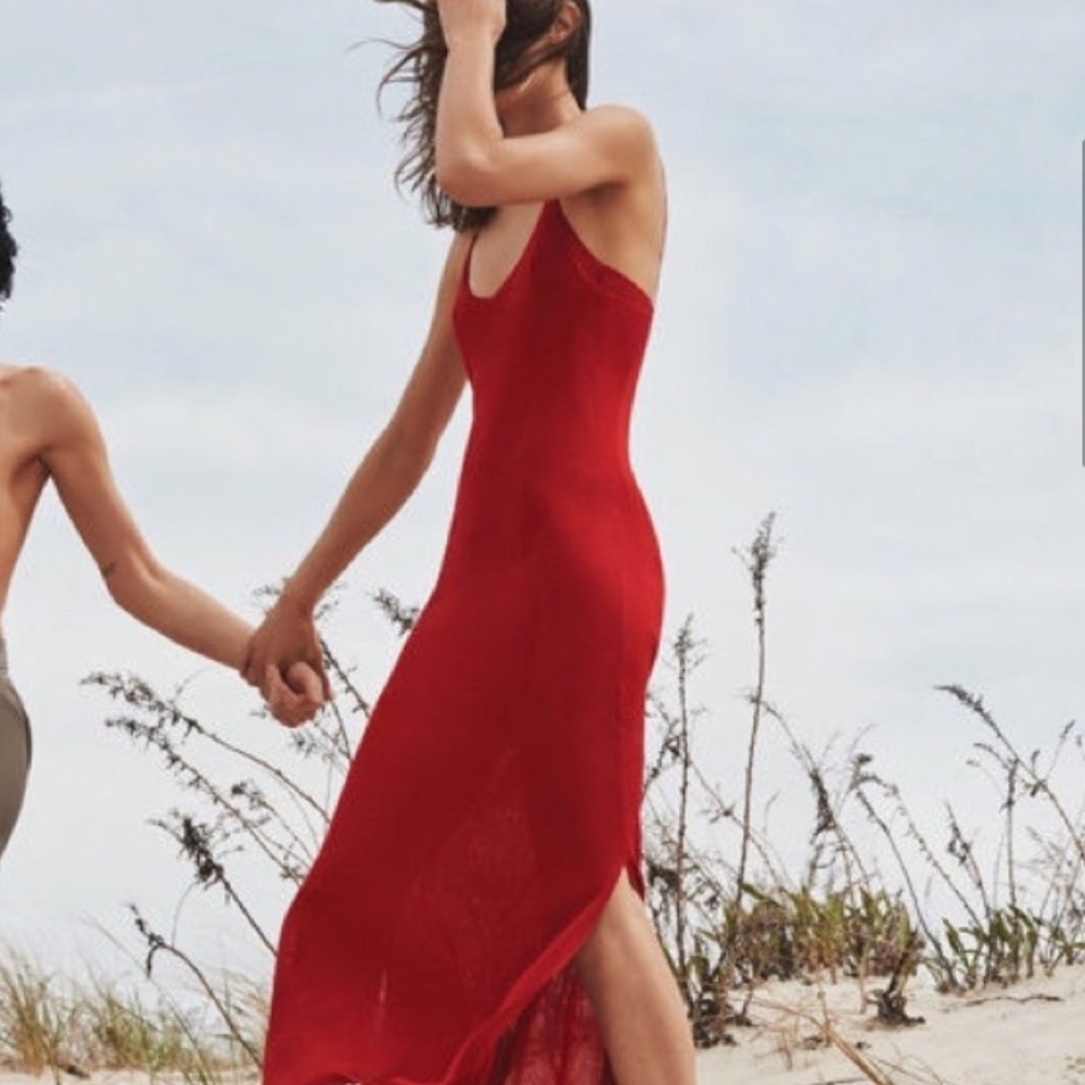 Zara Red Long Elegant Dress from Limited Edition